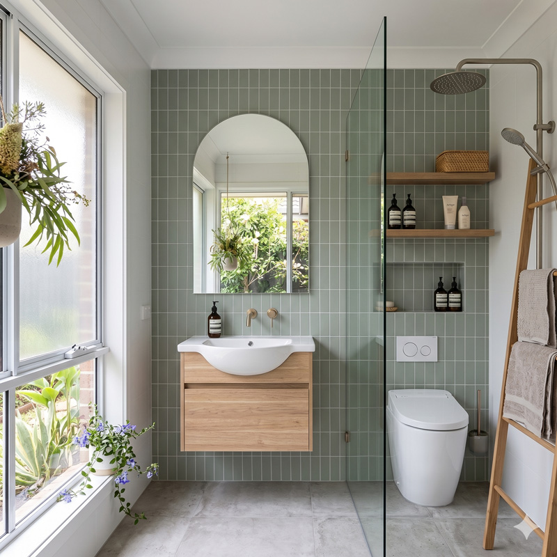 bathroom with space saving design